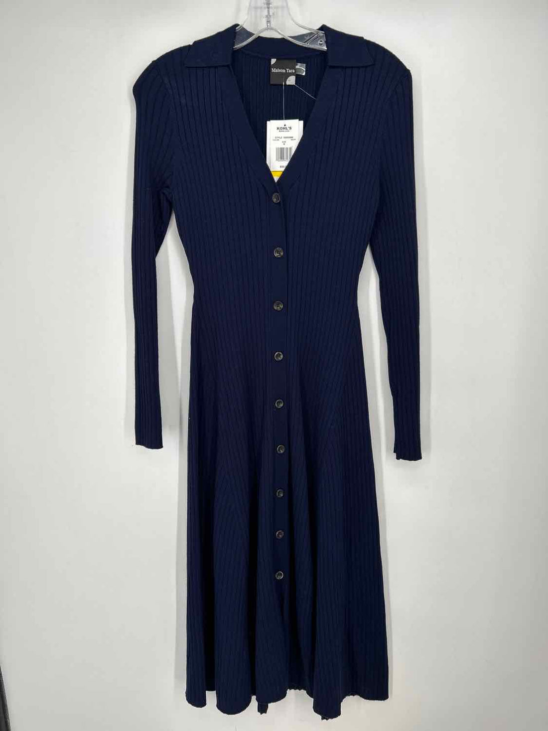 Maison Tara Size M Navy Long Sleeve Dress