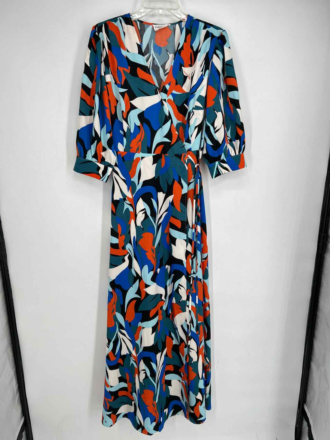 First Love Size M Blue & Green Print Long Sleeve Maxi