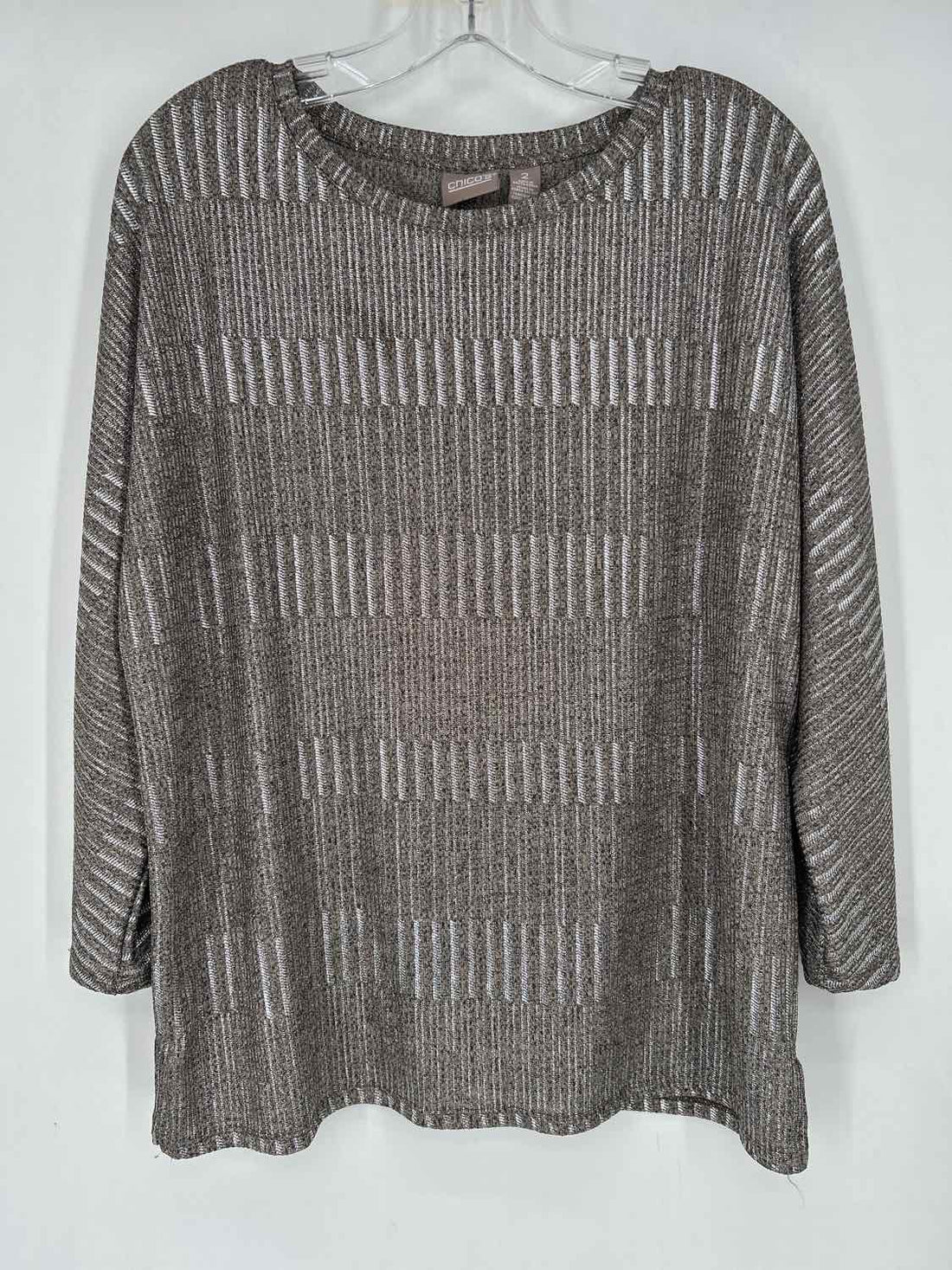 Chicos Size 2 Gold Long Sleeve