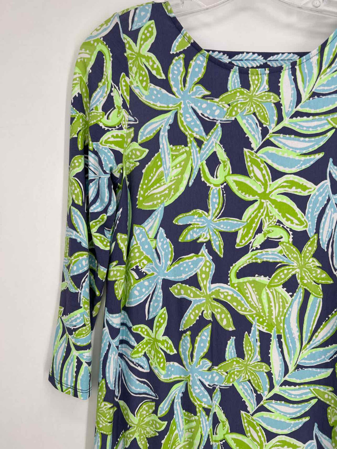 Lilly Pulitzer S Navy & Green Print Long Sleeve Lilly Pulitzer Dress