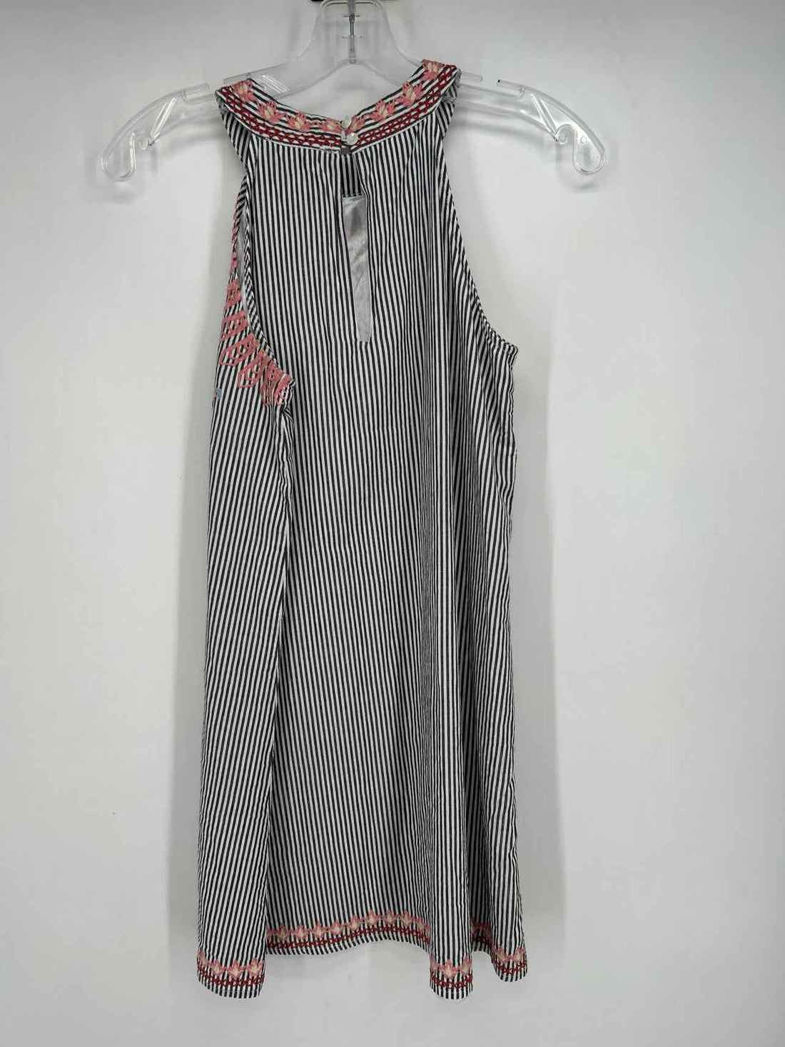 THML Size S White & grey striped Embroidered Dress