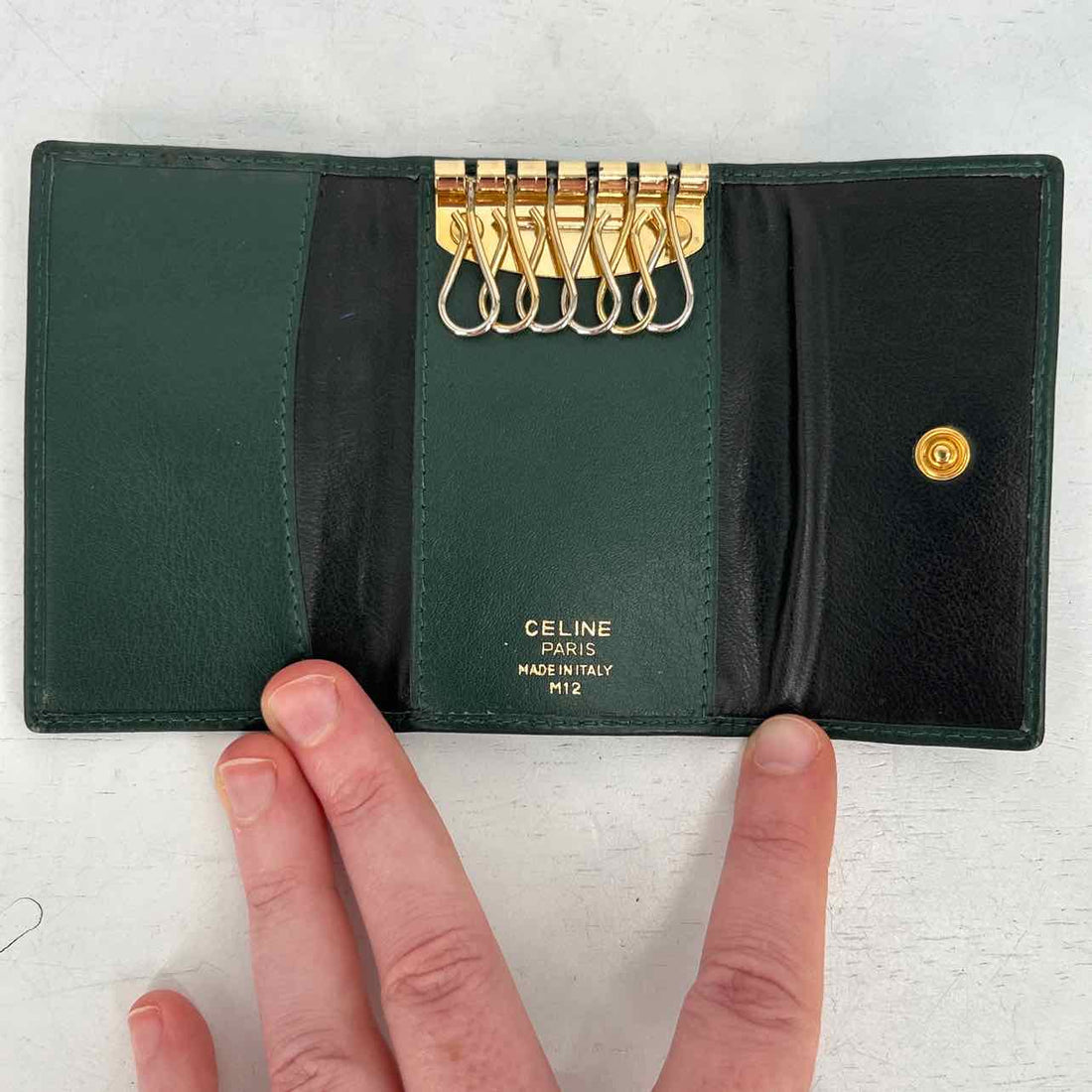 Celine Dark Green Leather Pre Owned LUXURY