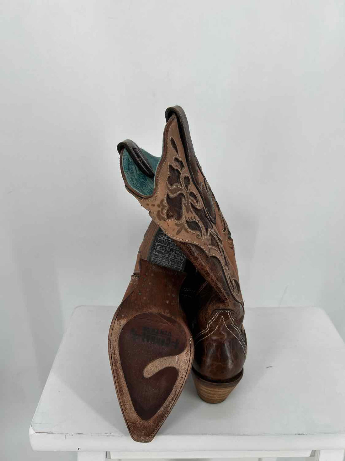 Corral Women Size 6.5 Brown Laser Cut Cowboy Boot