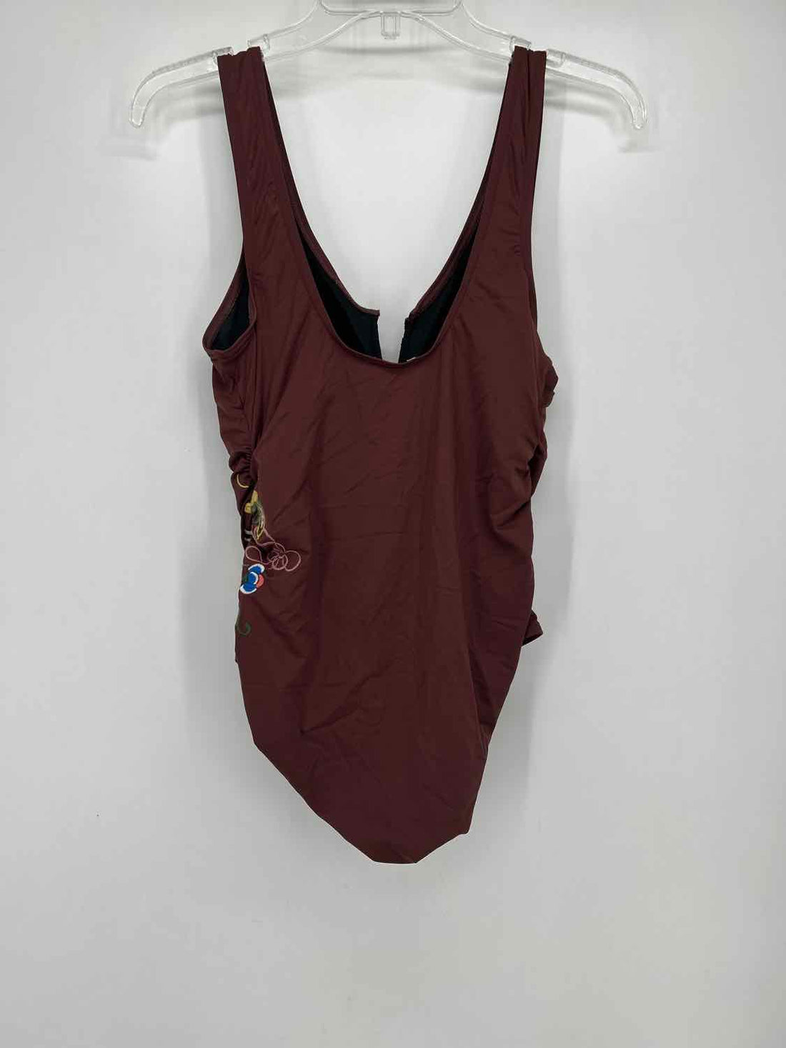 Sundance Size M Brown Embroidered Swimsuit 1 Piece