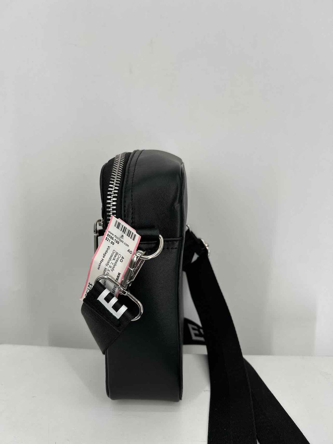 Vintage Havana Black Faux Leather Pre Owned Crossbody