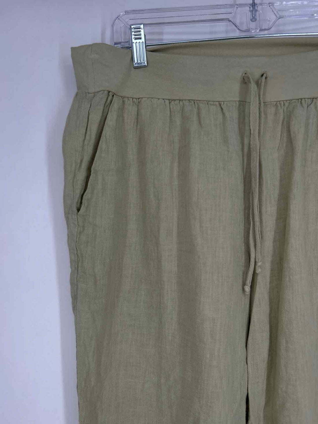 Flax Size M Light Green Linen Pants