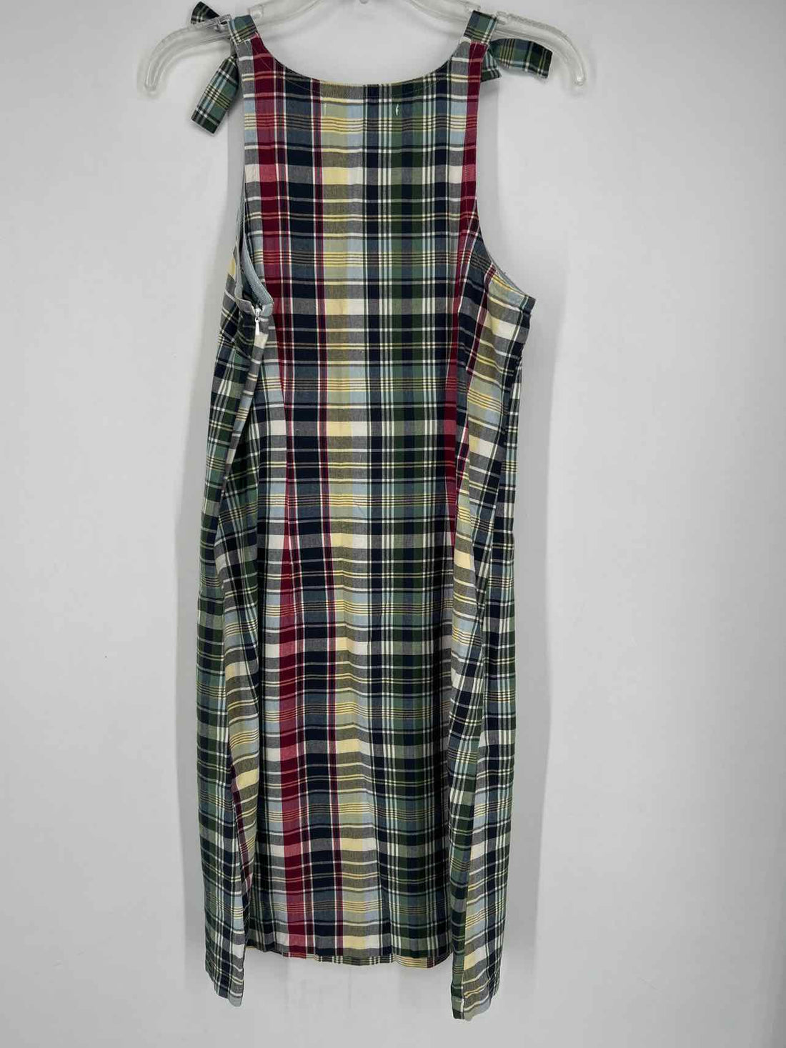 Tommy Hilfiger Size 8 Green & Navy Plaid Sleeveless Dress