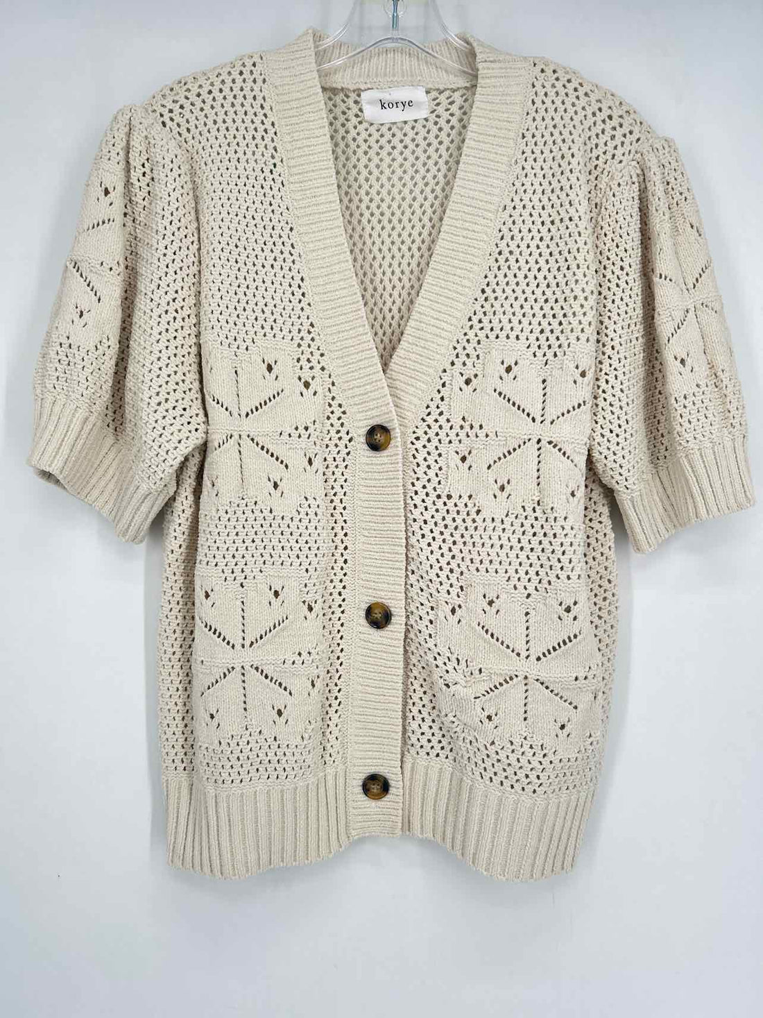 Korye Size XL Beige Crochet Cardigan