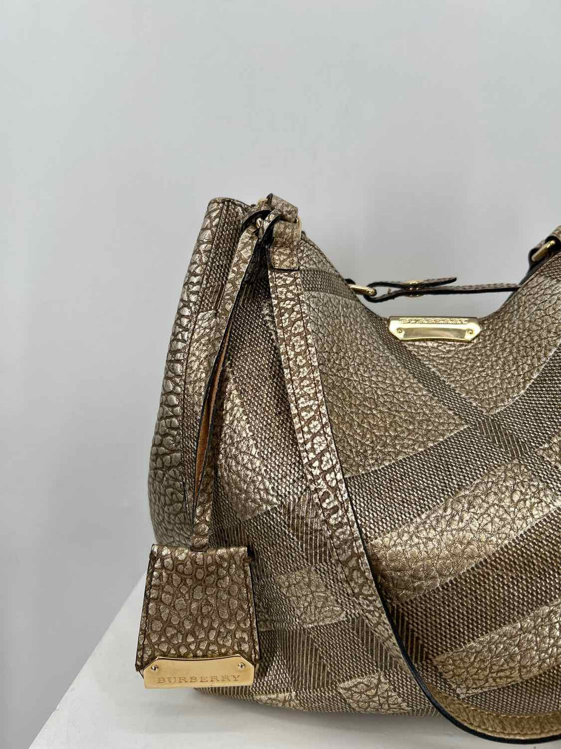 Burberry Gold Genuine Leather LUXURY