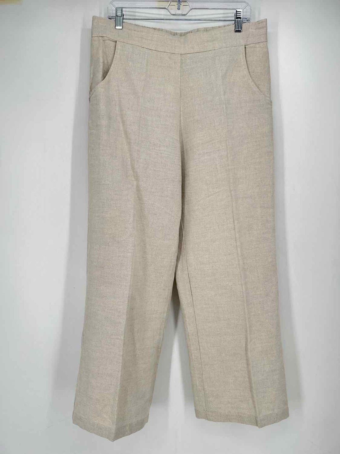 Crown Linen Designs Size L Beige Linen 100% Pants