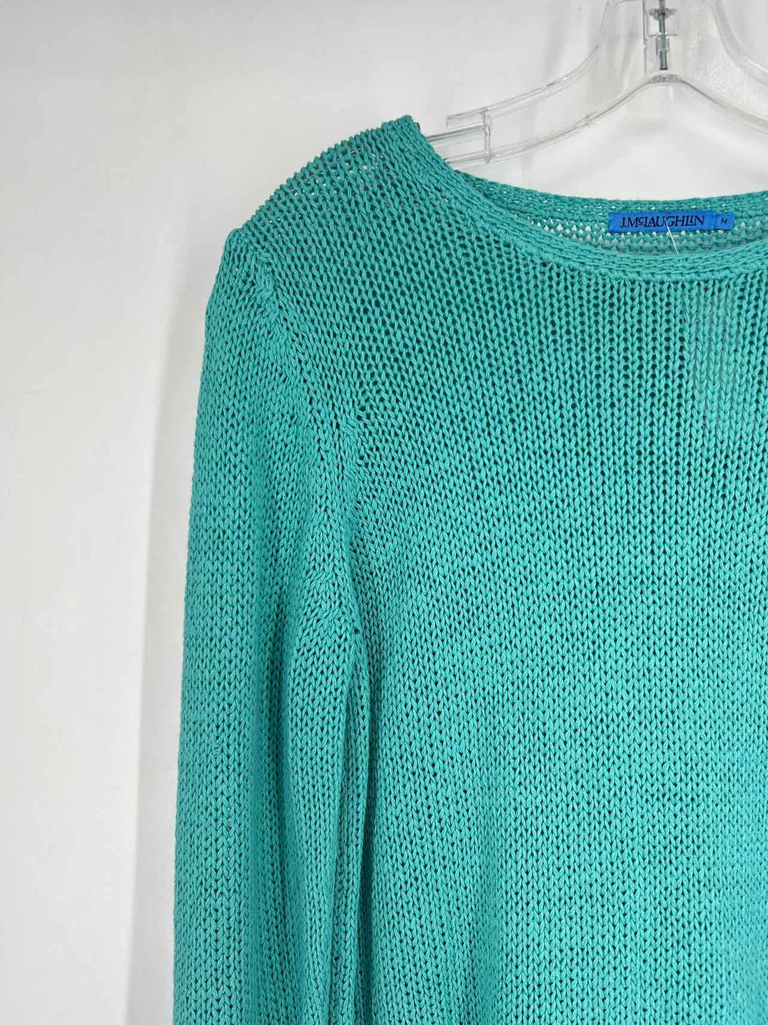 J McLaughlin Size M Teal Crochet Sweater