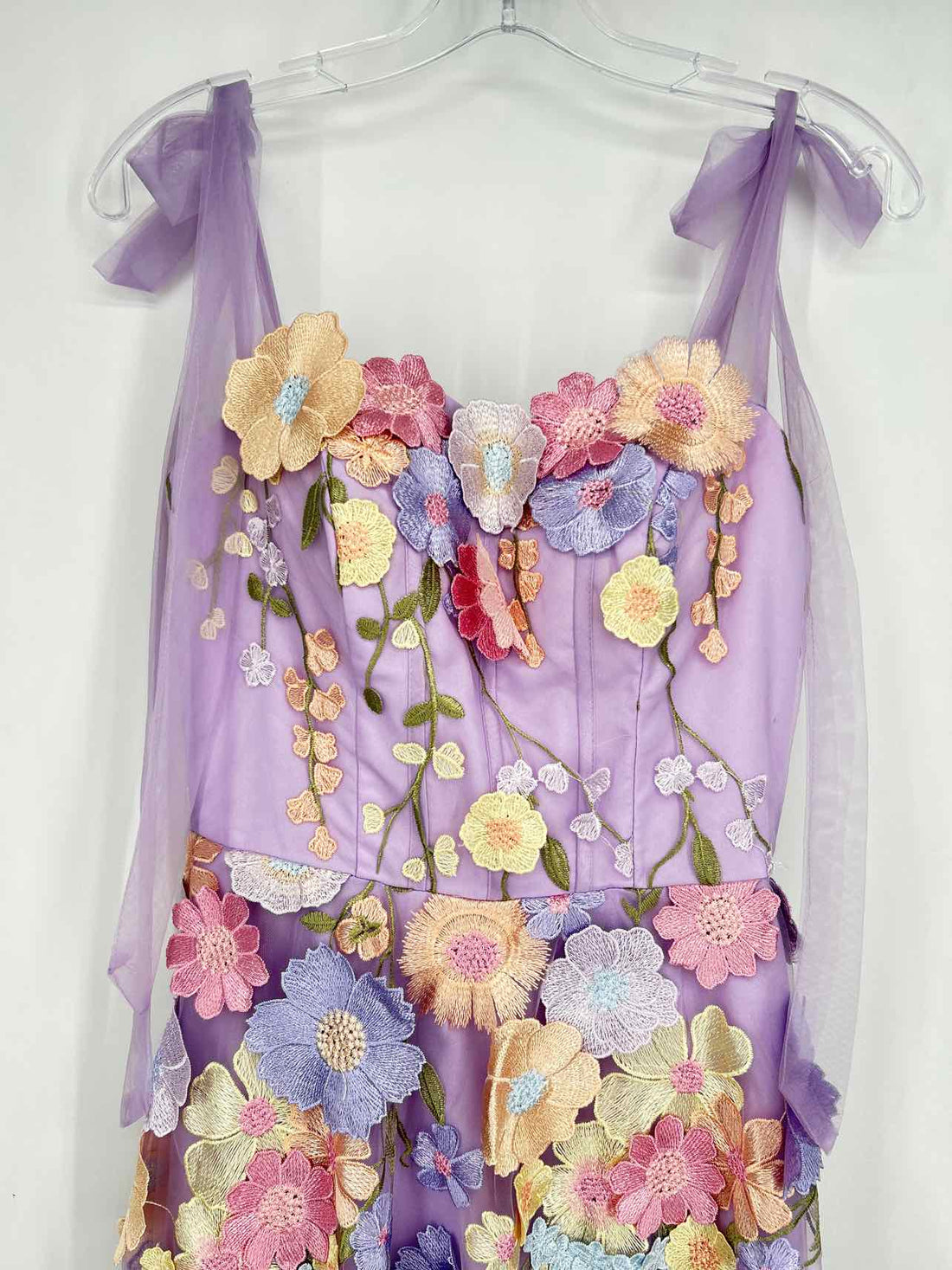 No Brand Name Size 4 Purple Floral Applique Dress