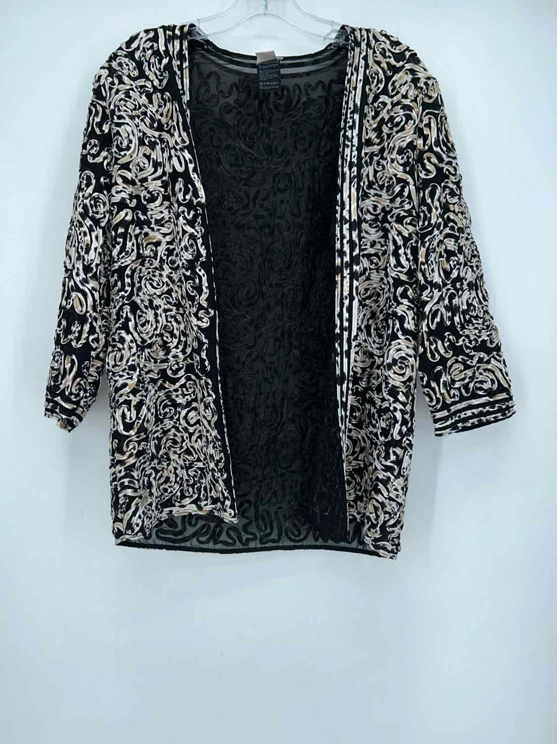 Chicos Traveler's Size 0 (4/6) Black Print Jacket