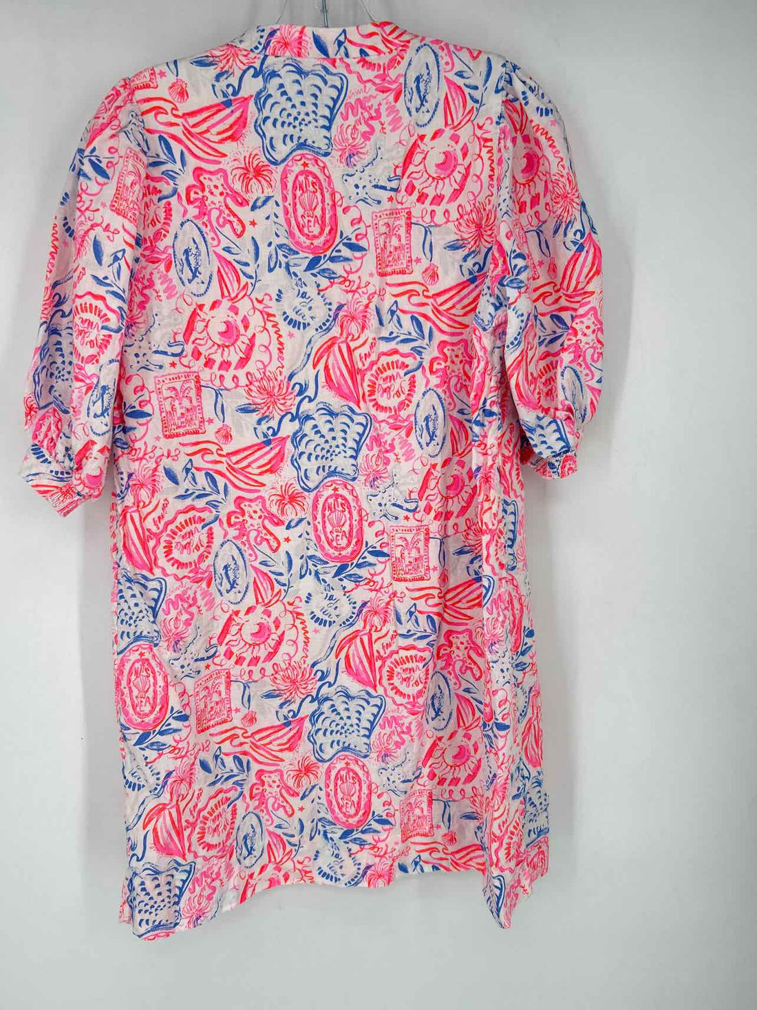 Lilly Pulitzer 4 White Print Linen Short Sleeve Lilly Pulitzer Dress
