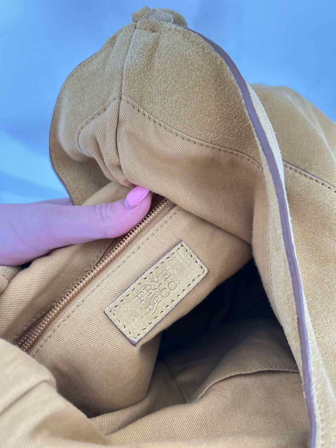 Frye & Co Mustard Suede Pre Owned Hobo