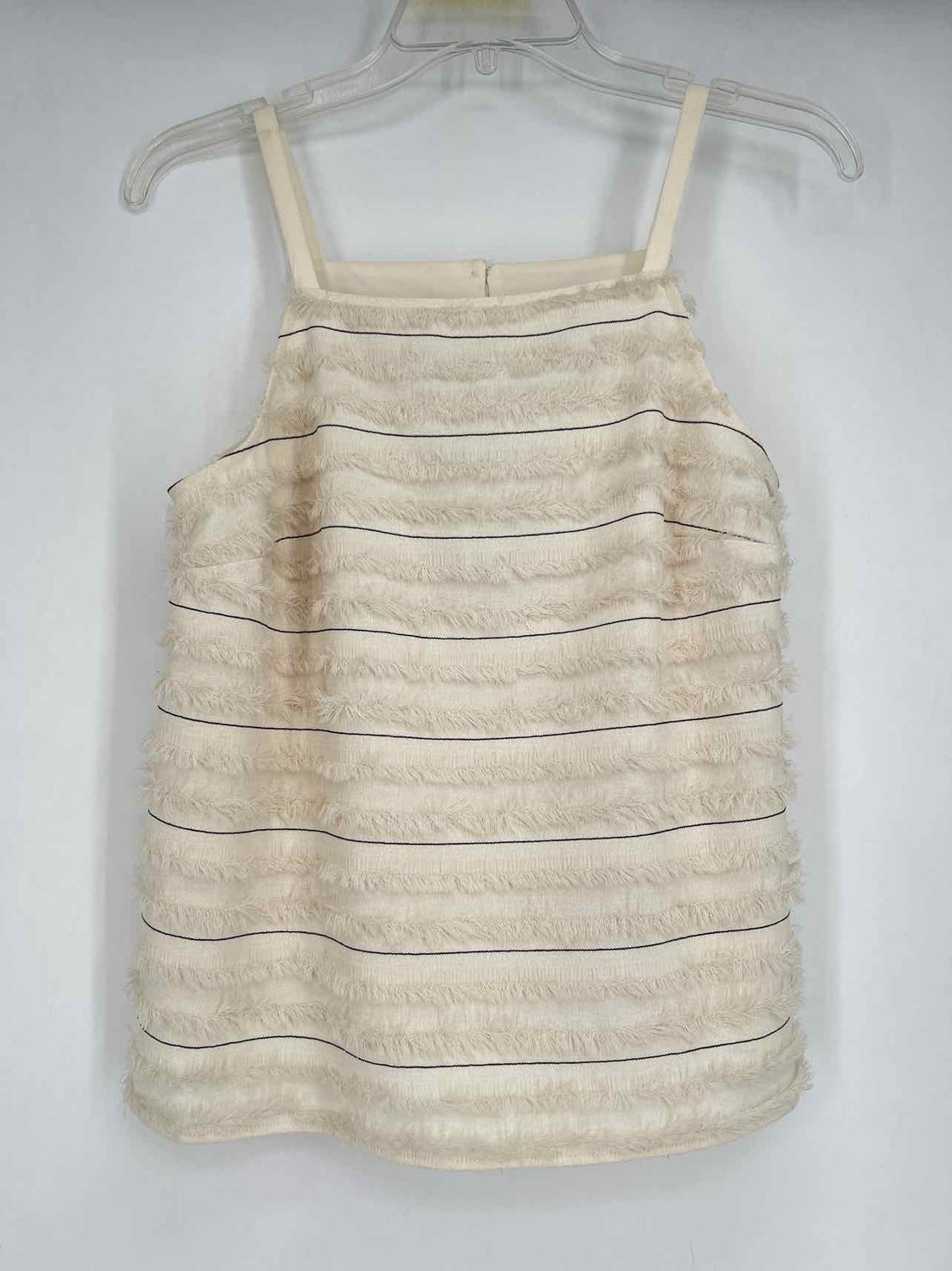 Maeve Size 6 Cream Stripe Tank Top