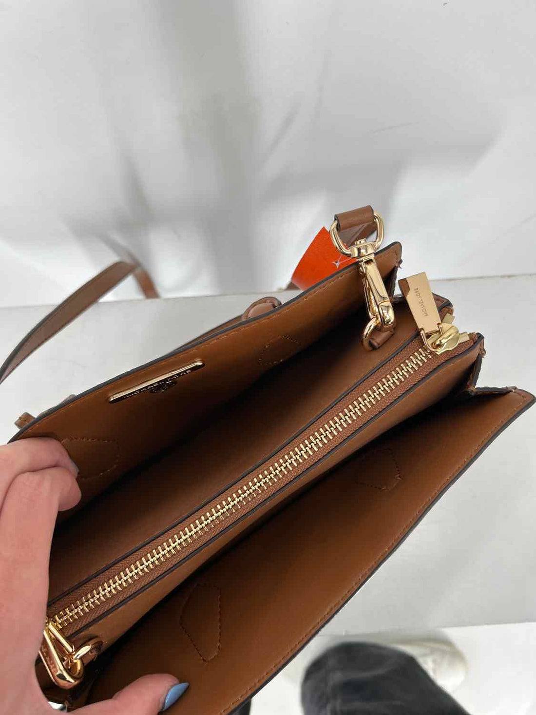 Michael Kors White Monogram Saffiano Leather Pre Owned Satchel