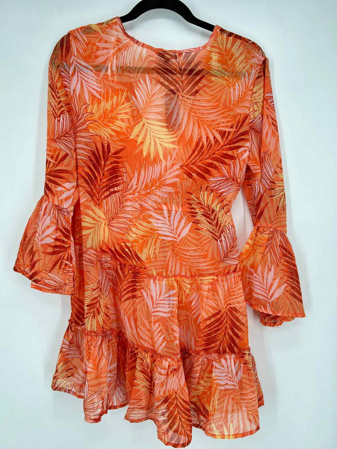 BLUE ISLAND Size S Orange Print Coverup