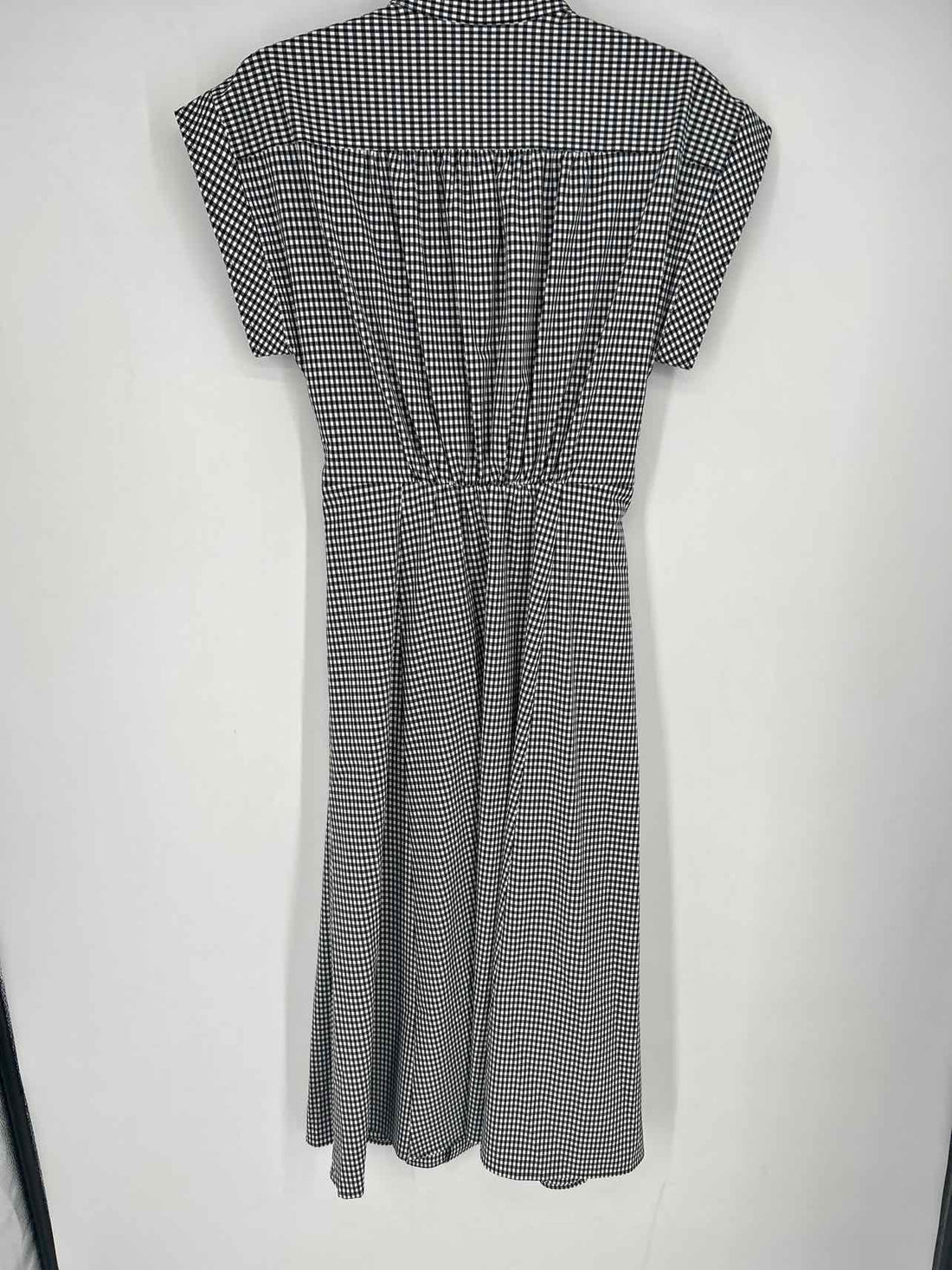 Calvin Klein Size 4 Black & White Checkered Short Sleeve Dress