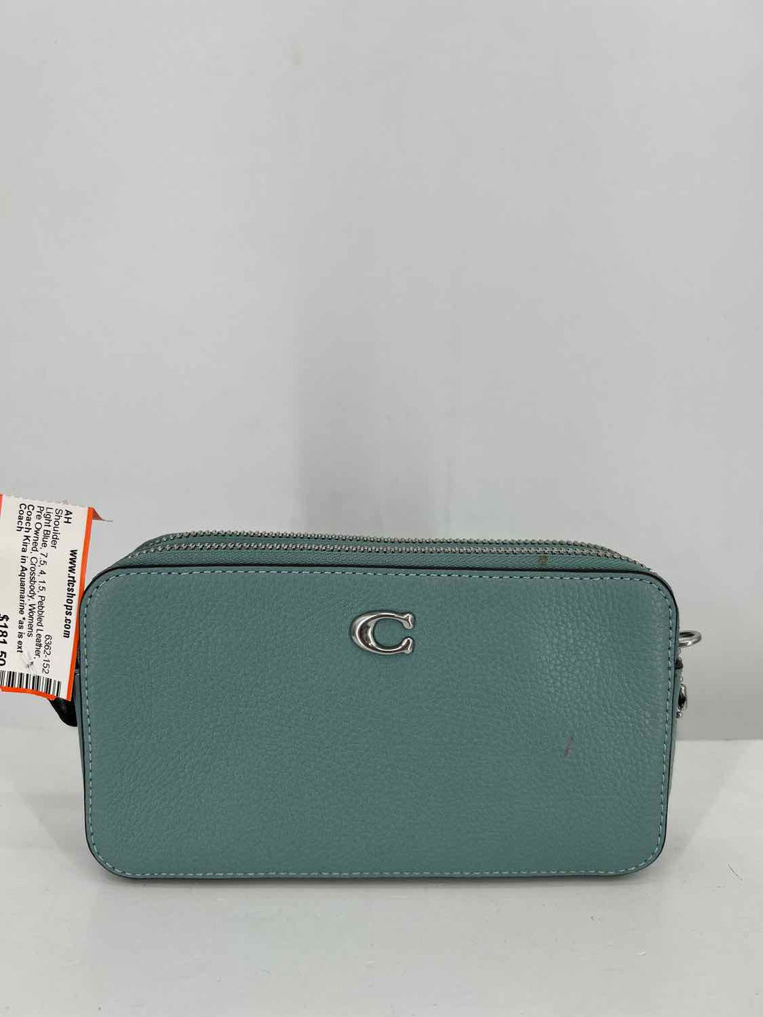 Coach Kira *as is ext marks* Light Blue Pebbled Leather Pre Owned Shoulder