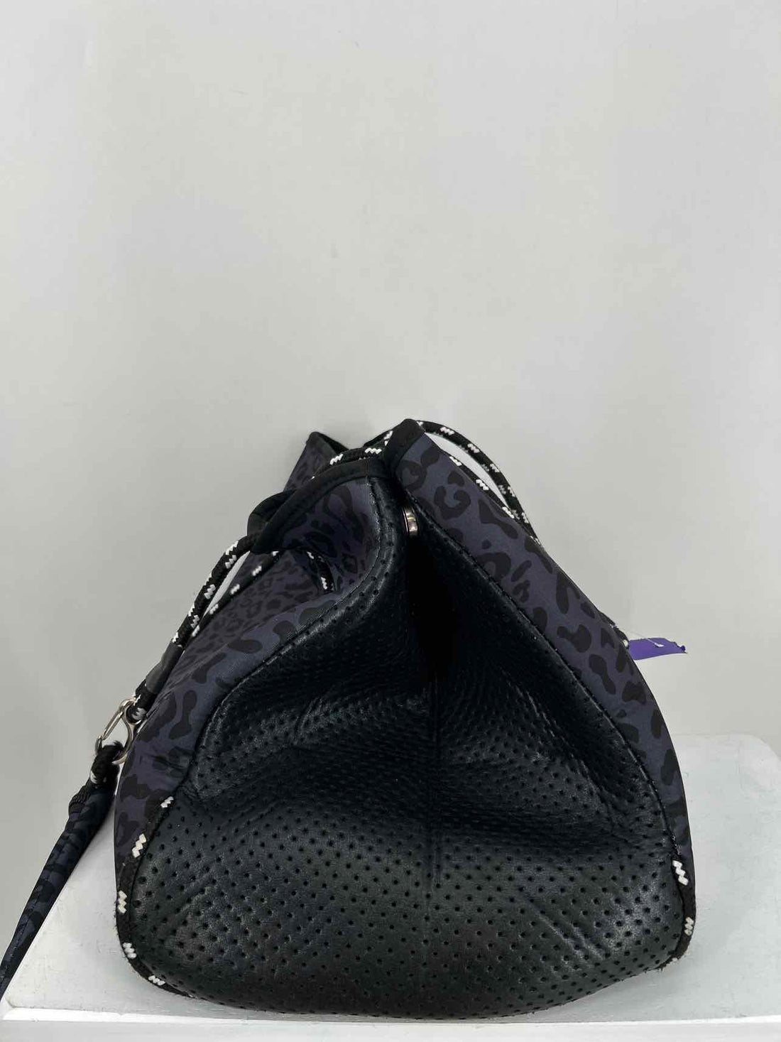 Boutique Black Leopard Neoprene Pre Owned Tote