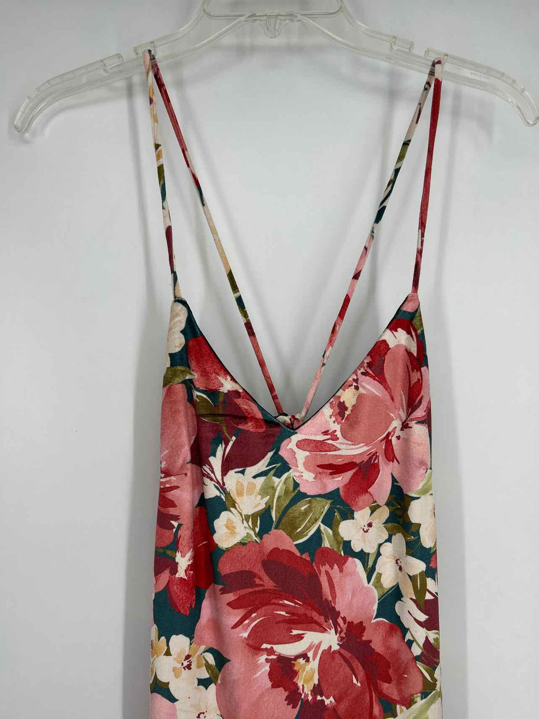 Sadie & Sage Size M Pink & Dark Green Floral Velvet NWT Dress