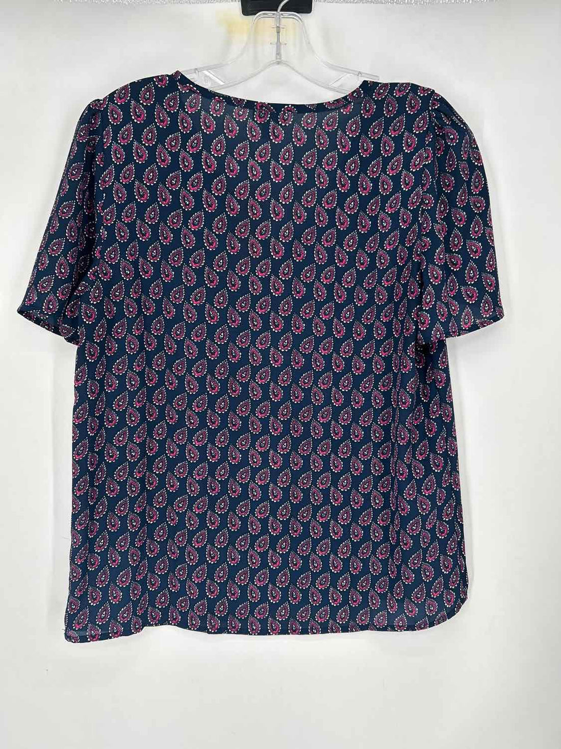J Crew Size S Navy & Pink Print Short Sleeve
