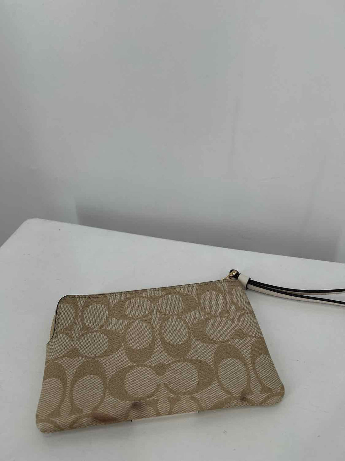 Coach Beige & White Coated Canvas Wallet