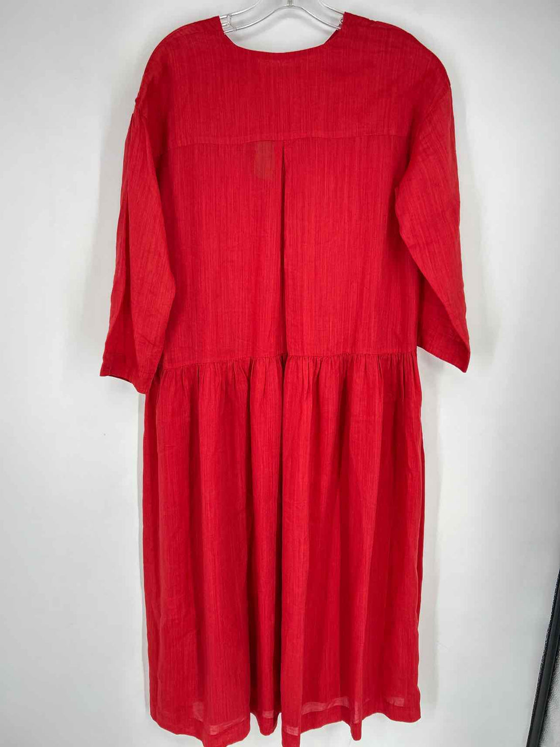 Pas De Calais Size 34/S Red Linen/Tencel Long Sleeve Dress