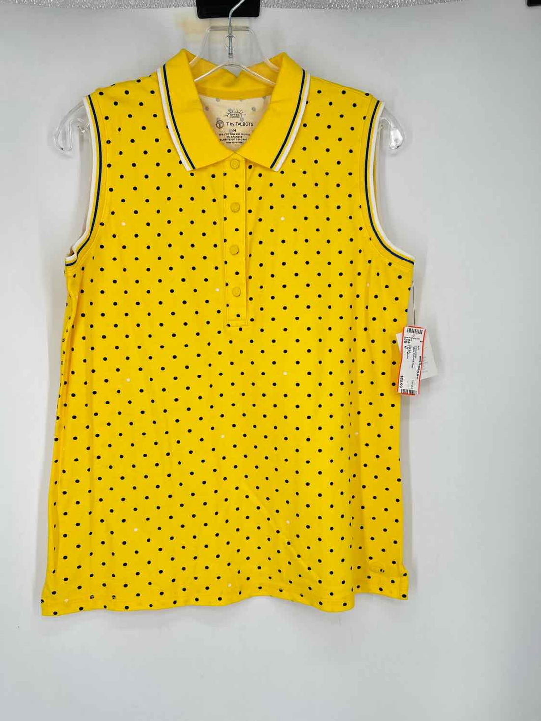 T By Talbots Size M Yellow Polkadot NWT Sleeveless