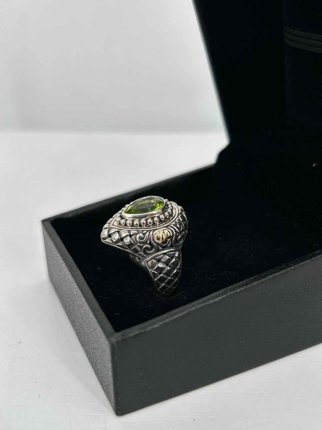 Lagos Size 6 Sterling Silver & 18K Gold Green Like New LUXURY