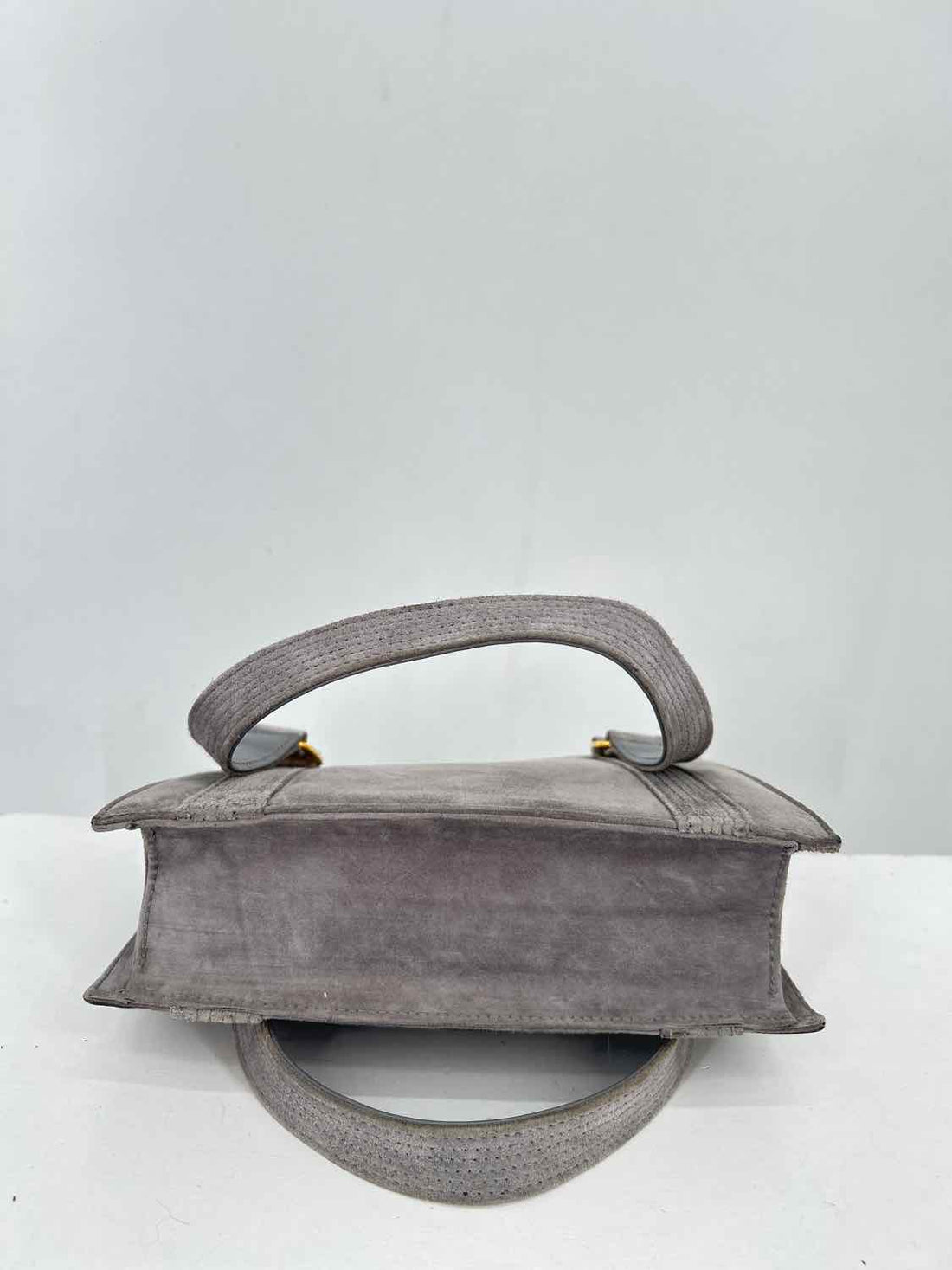 Salvatore Ferragamo Gray Suede Satchel