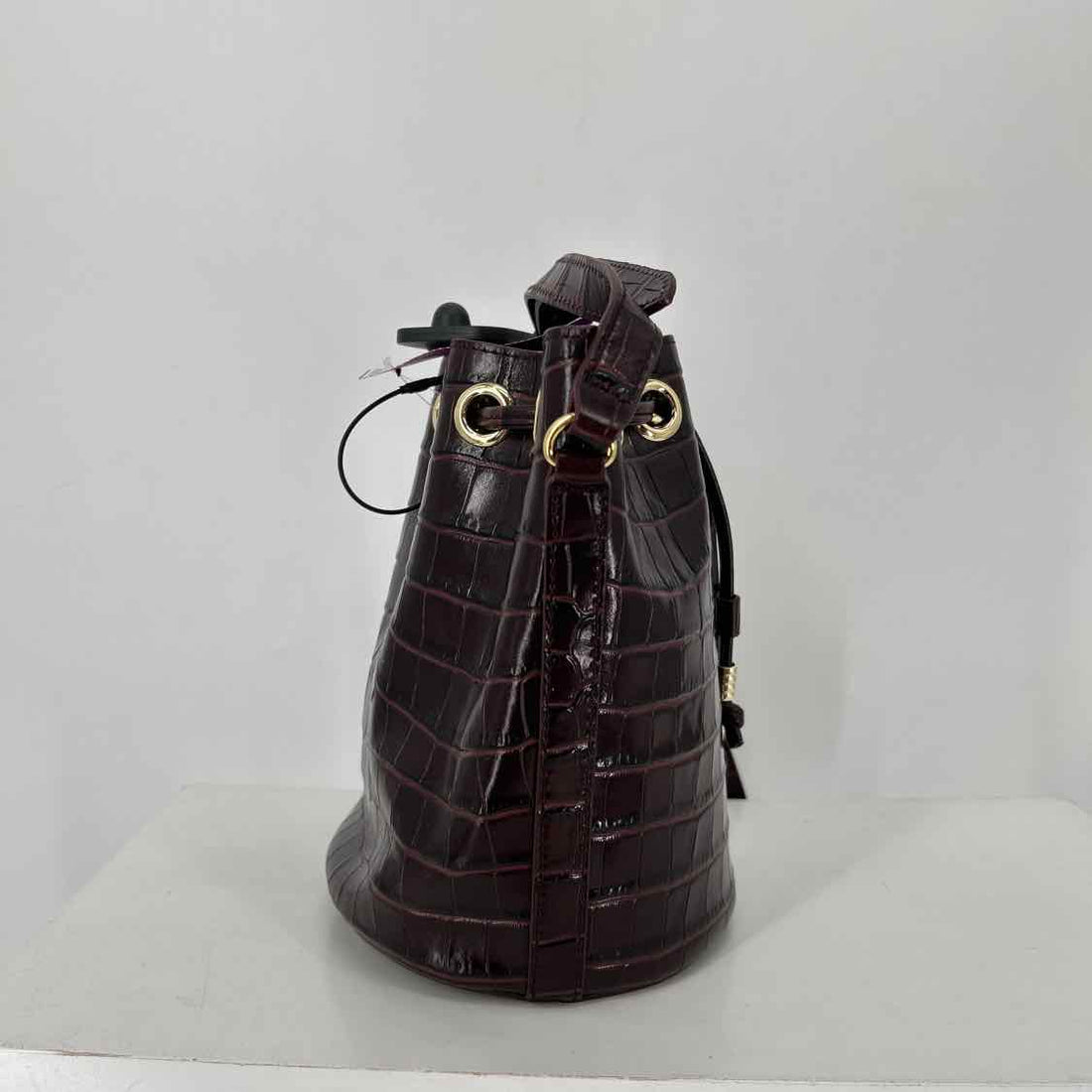 Talbots Dark Burgandy Croc Embossed Leather Pre Owned Crossbody