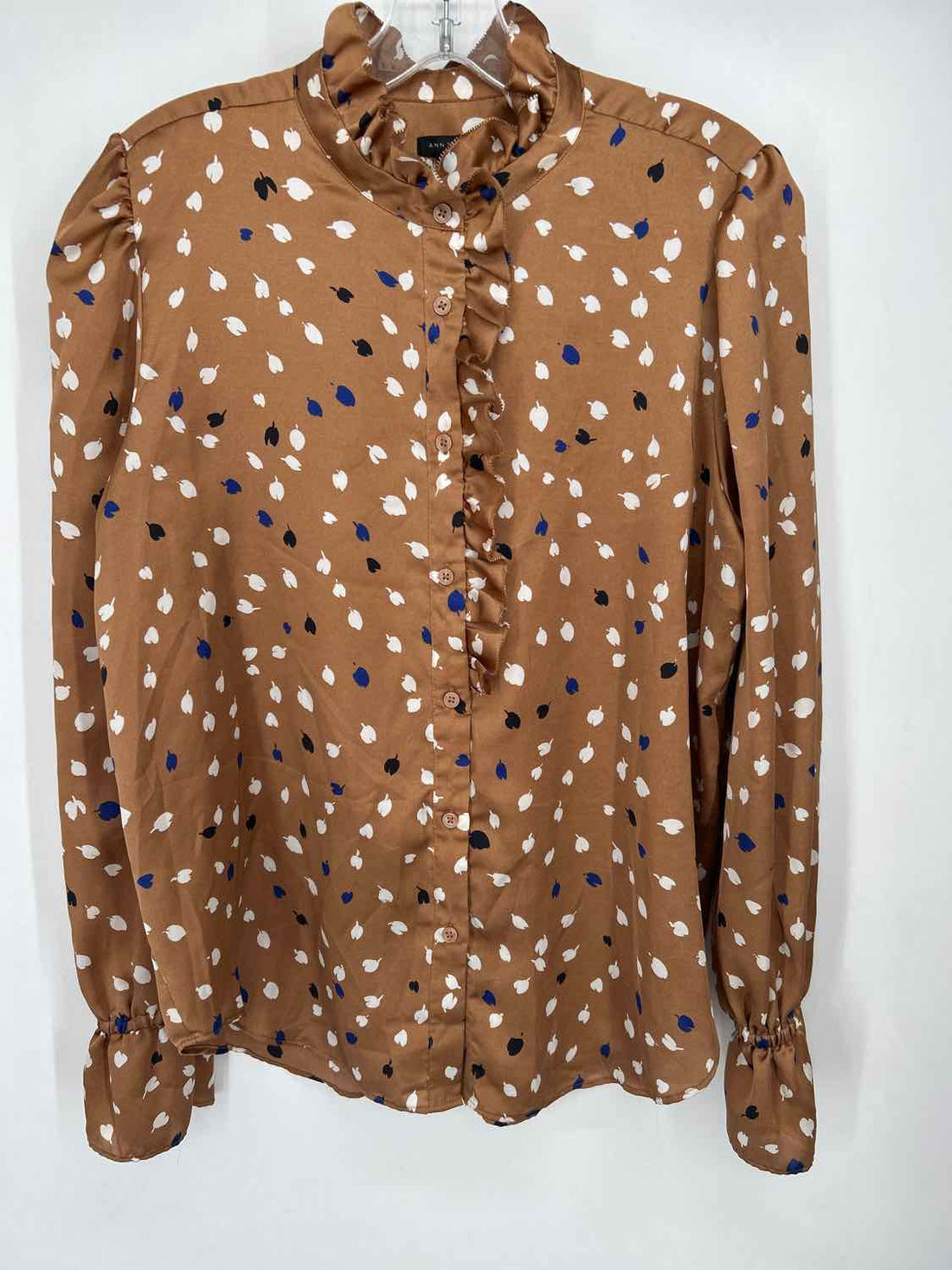Ann Taylor Size M Brown Print Long Sleeve