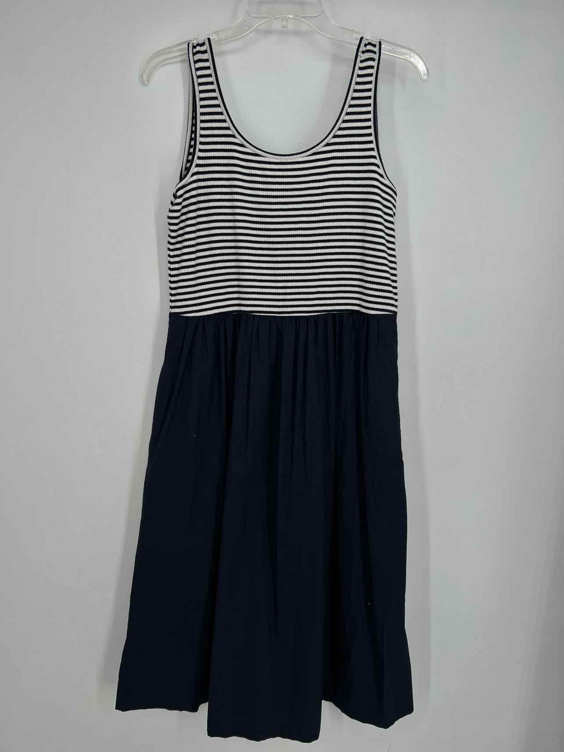 Talbot Runhof Size MP Navy & White Striped Dress