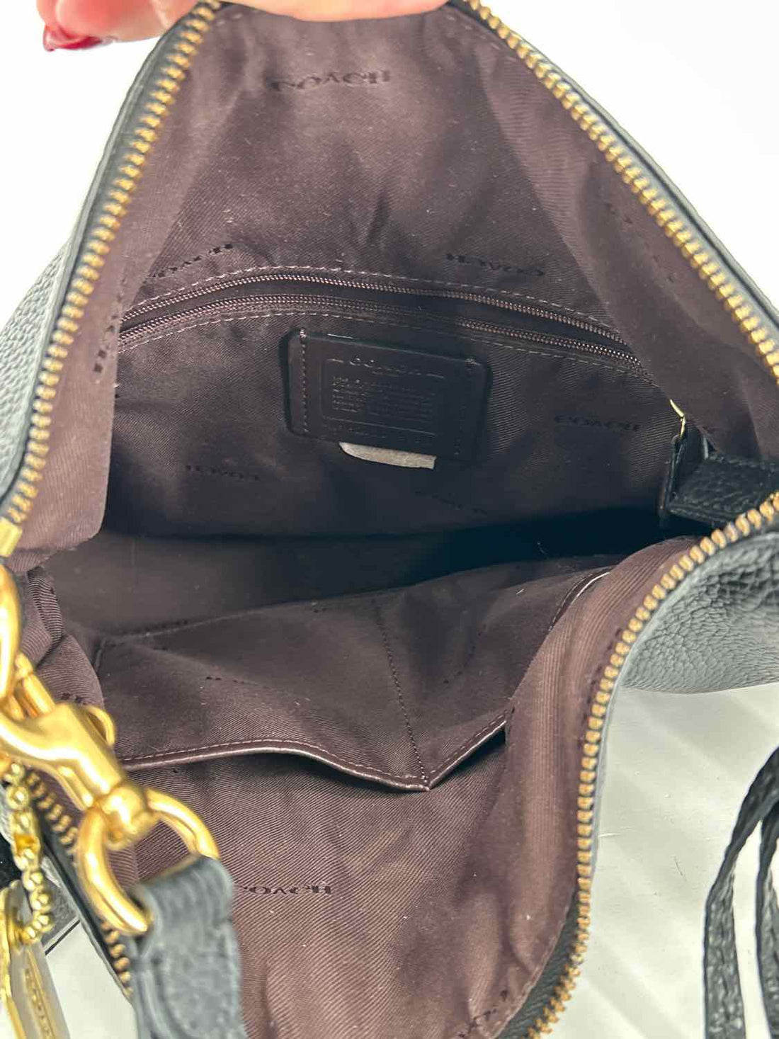 Coach Black Pebbled Leather Shoulder