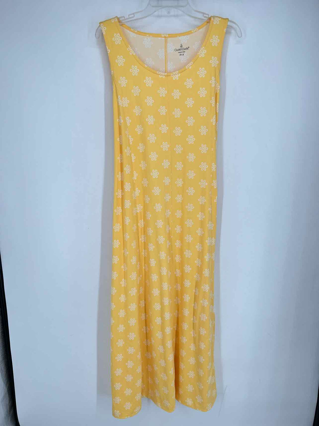 Cuddl Duds Size 1X Yellow Floral Dress