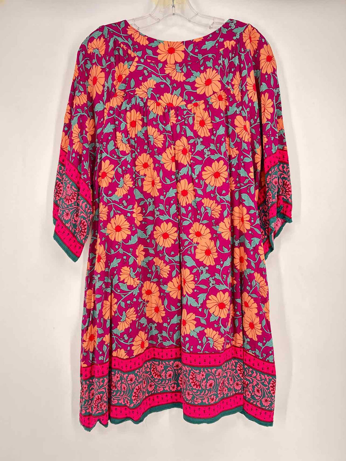 Easel Size L Purple Print Dress