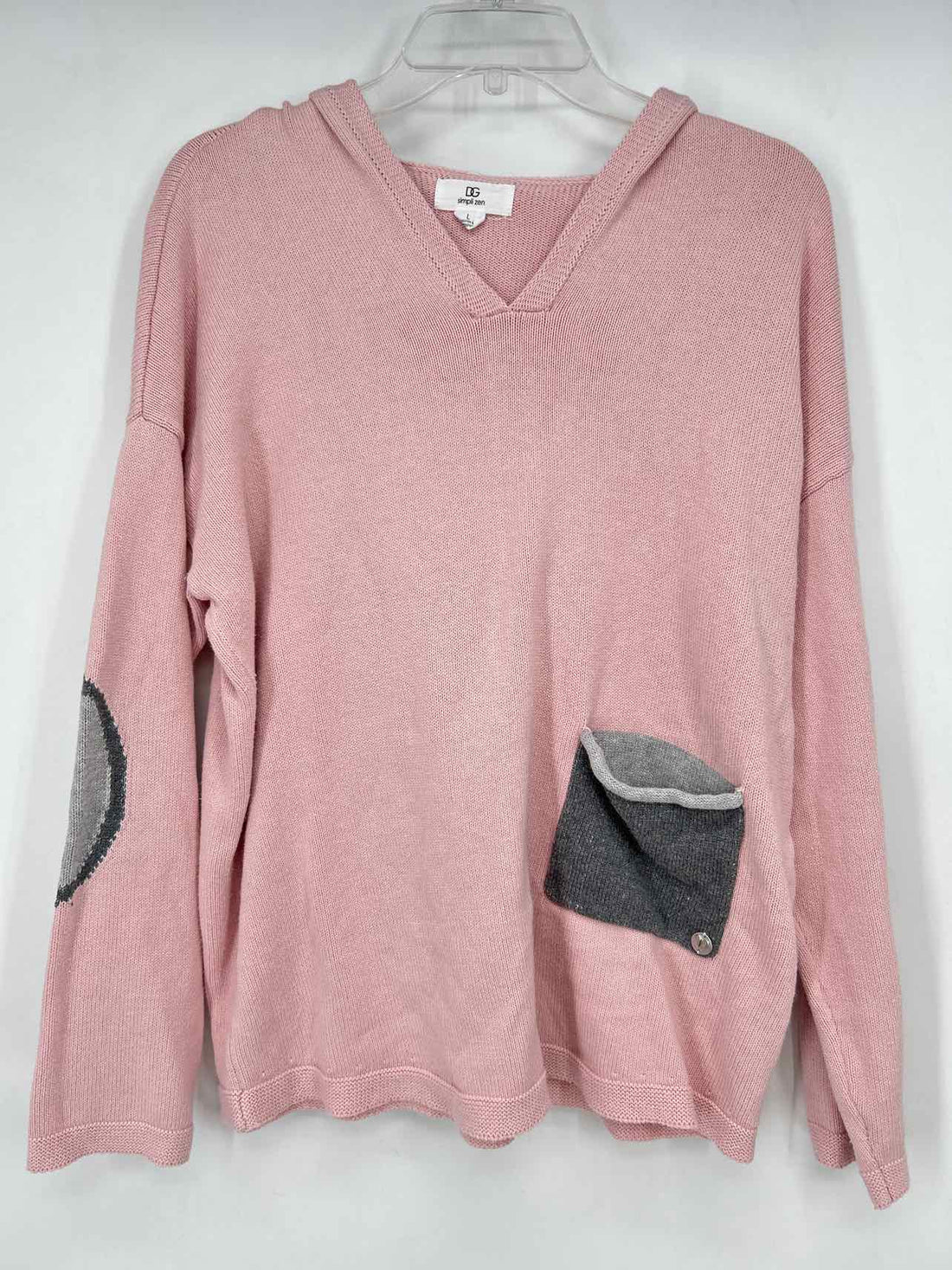 DG Simpli zen Size L Pink & Gray Hoodie