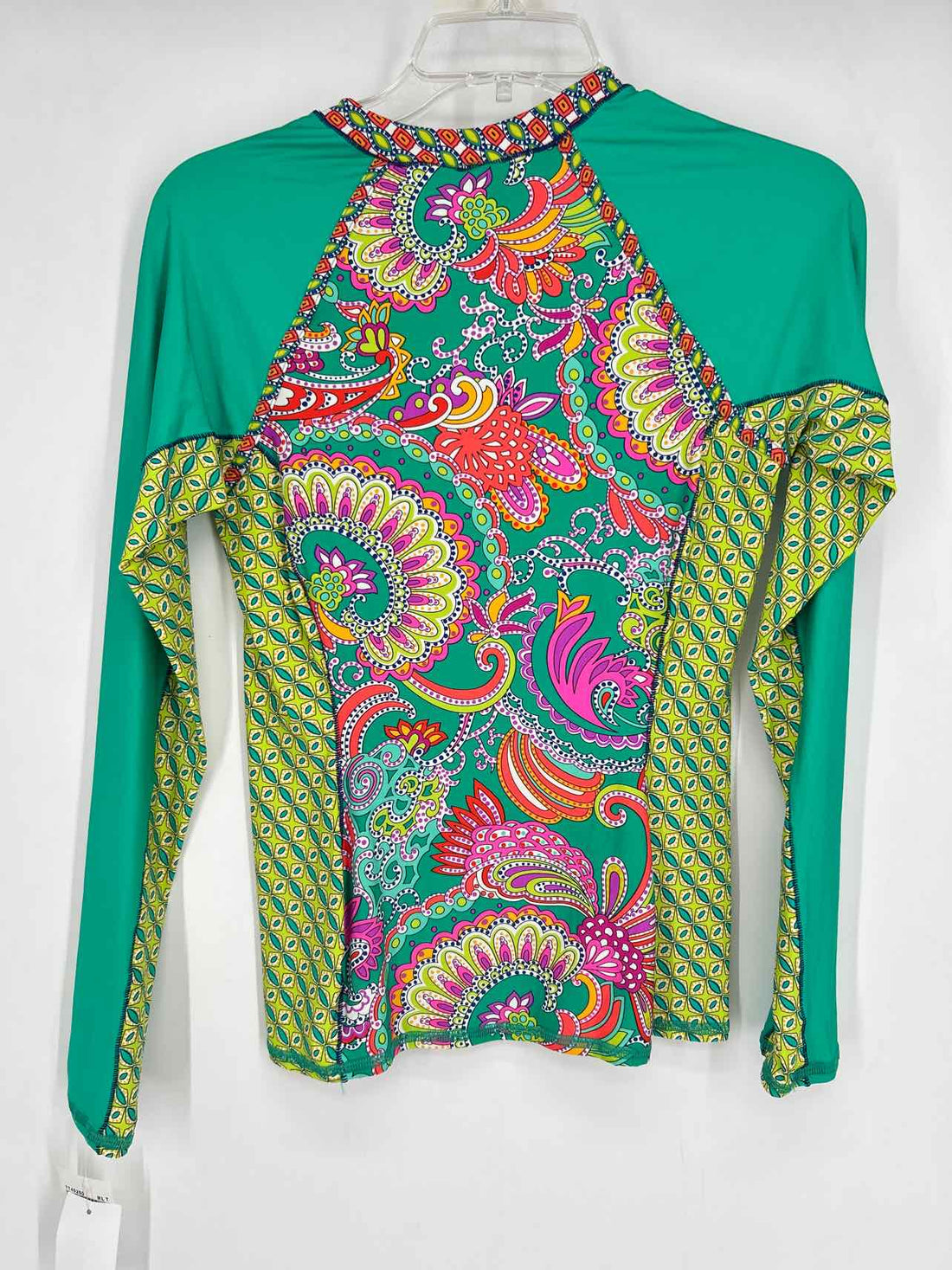 Trina Turk Size L Green Print NWT Swimsuit Top Only