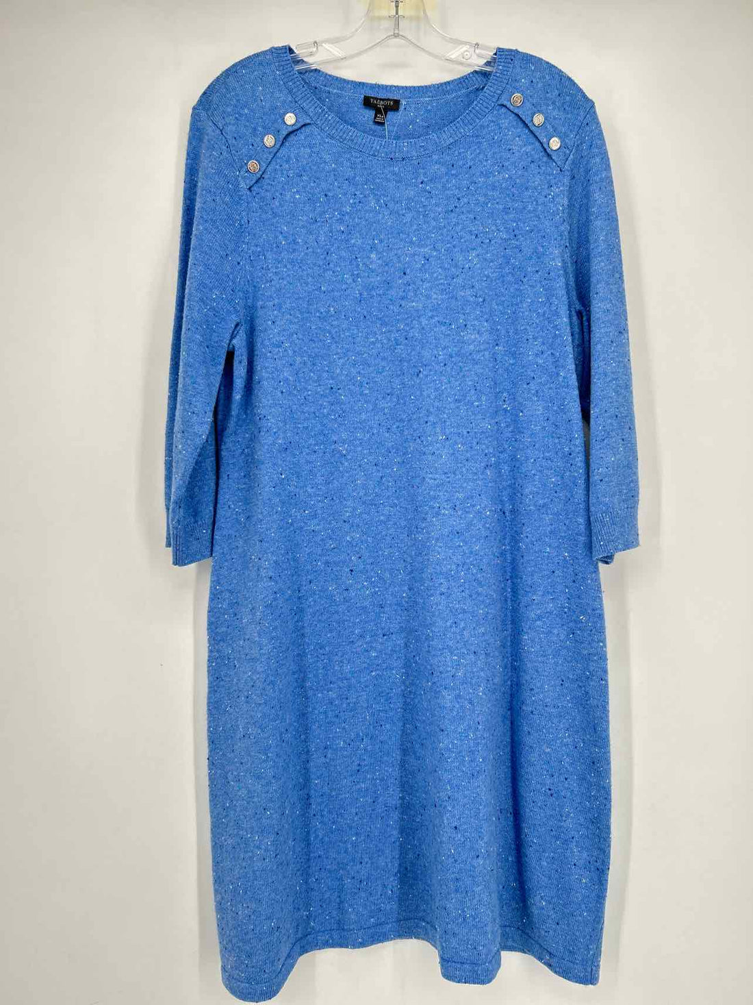Talbots Size XLP Blue Speckled Sweater Dress