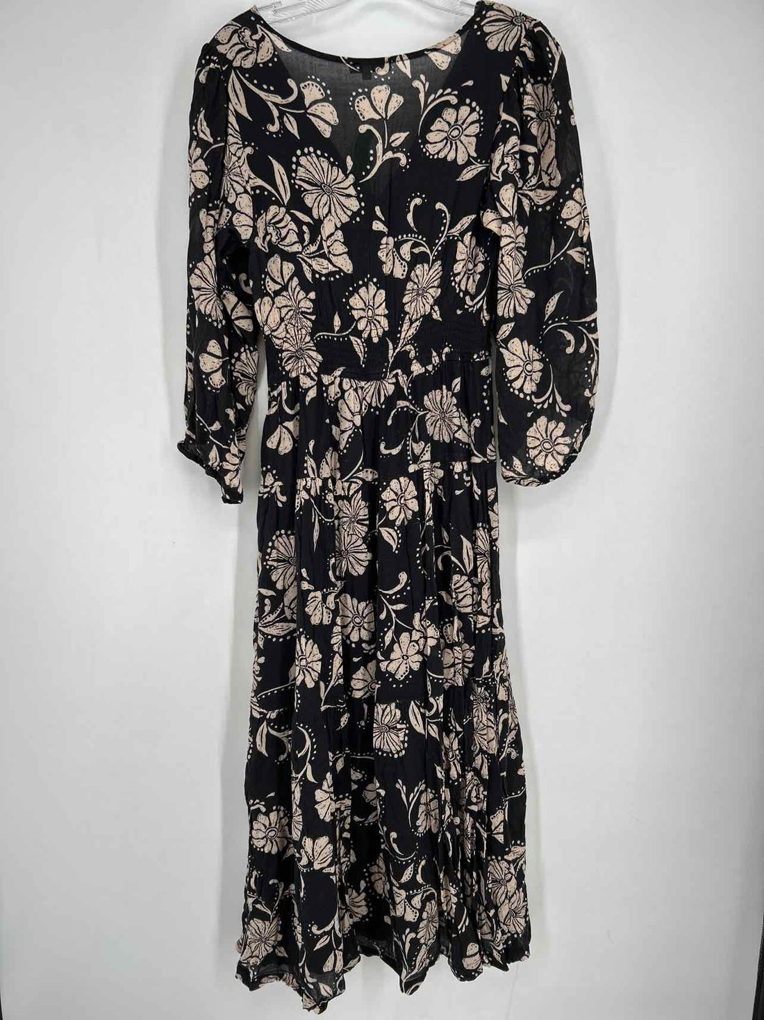 Z Supply Size S Black & Cream Floral Long Sleeve Dress