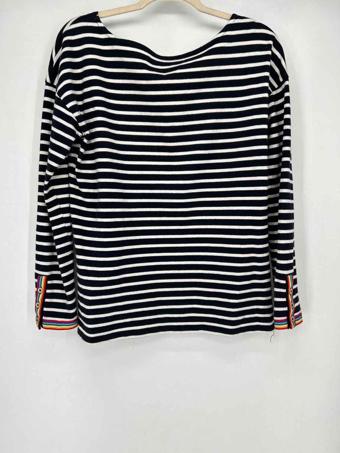 Talbots Size M Navy White Stripe Long Sleeve