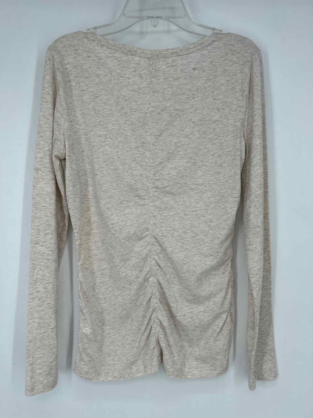 Athleta Size S Heathered Cream Long Sleeve Active Tops