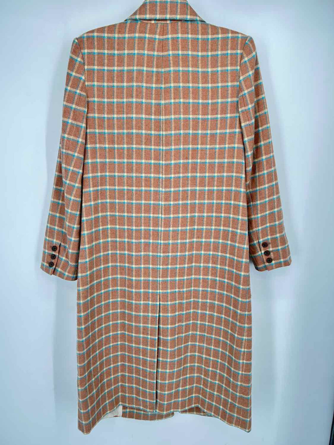Something Navy Size S Tan Plaid Wool Blend Coat