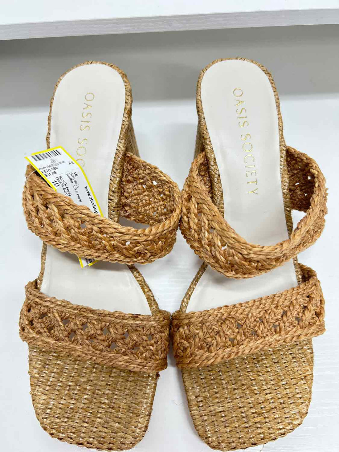 Oasis Society Women Size 10 Raffia Like New Sandals