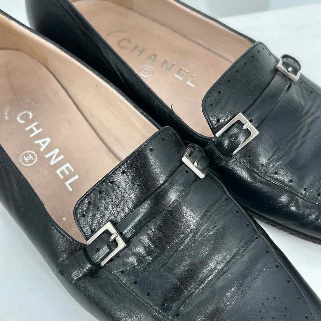 Chanel Loafer Women Size 36.5 Black Vintage LUXURY