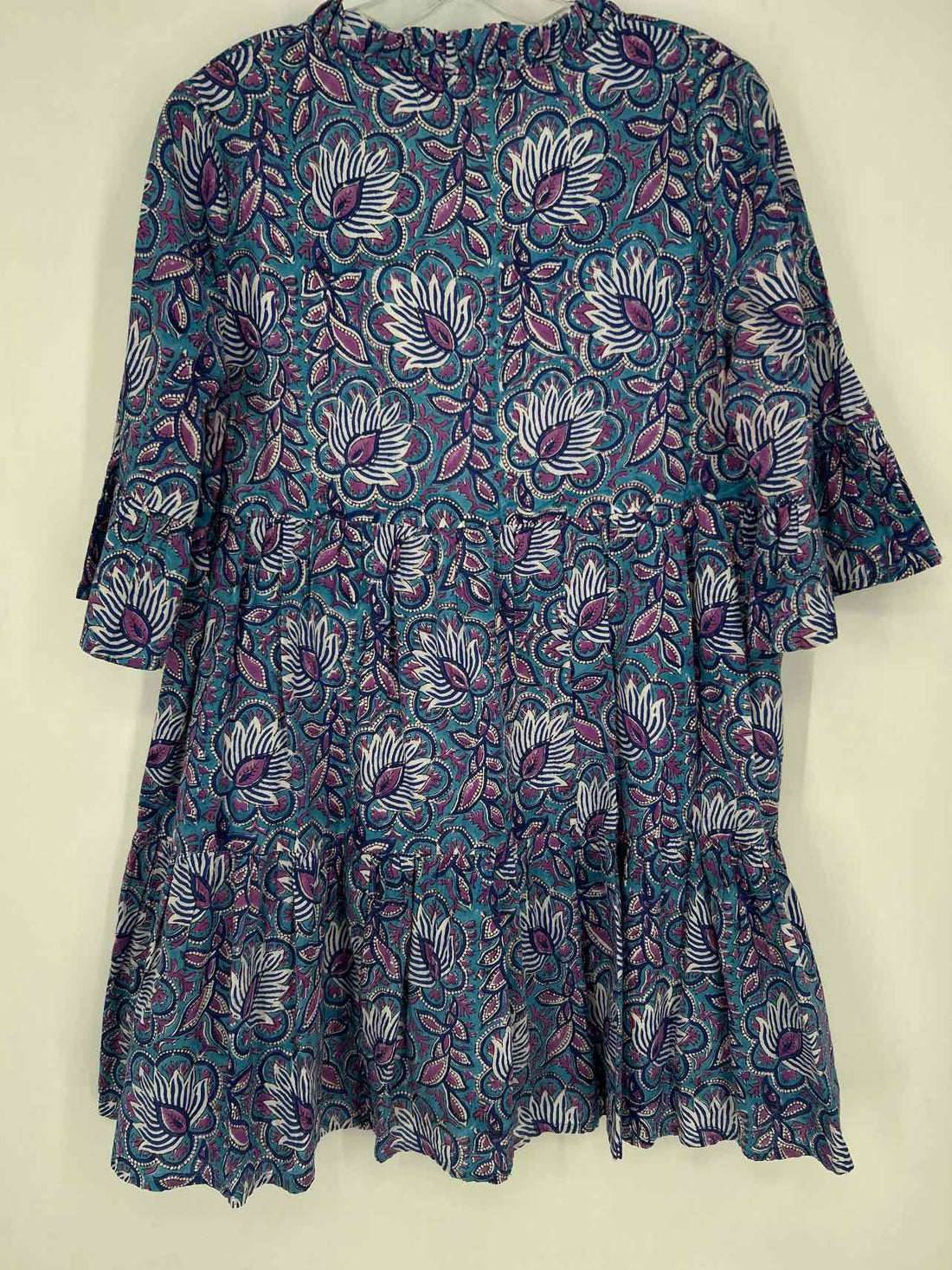 Jude Connally Size XL Teal Print Long Sleeve Dress