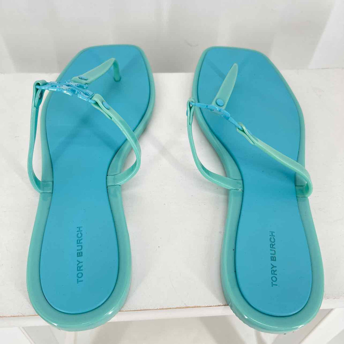 Tory Burch Women Size 9 Tiffany Blue Jelly Sandals