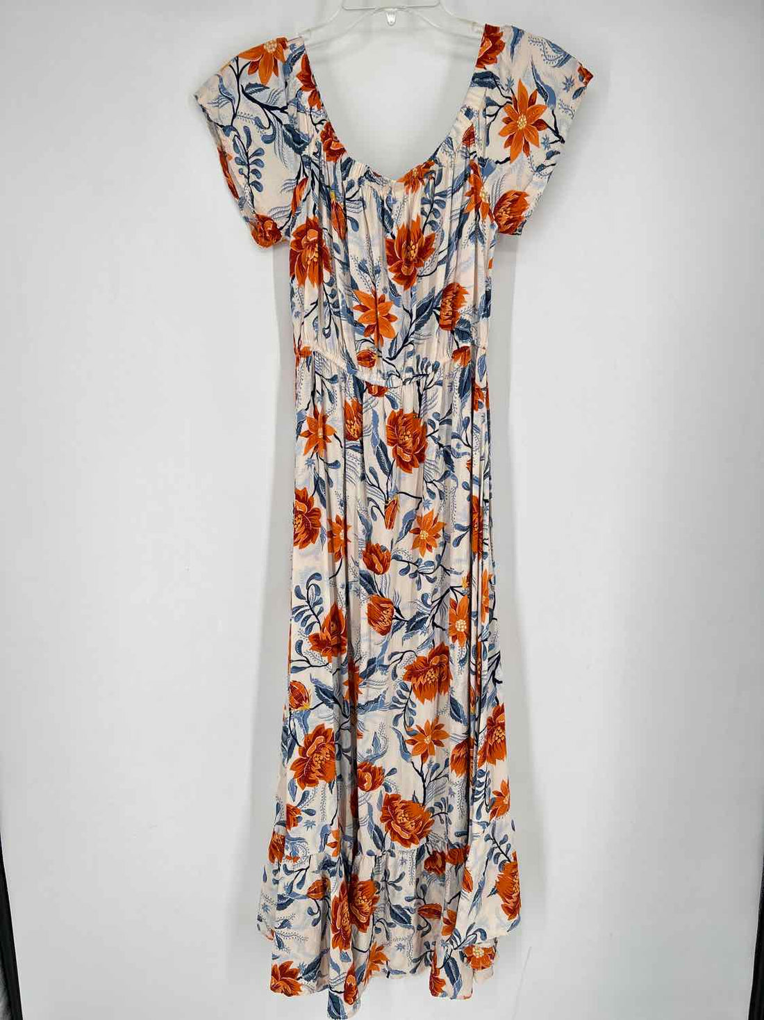 Able The Label Size M Orange & Blue Floral Dress